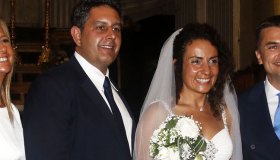 Matteo Salvini e Giovanni Toti insieme a un matrimonio