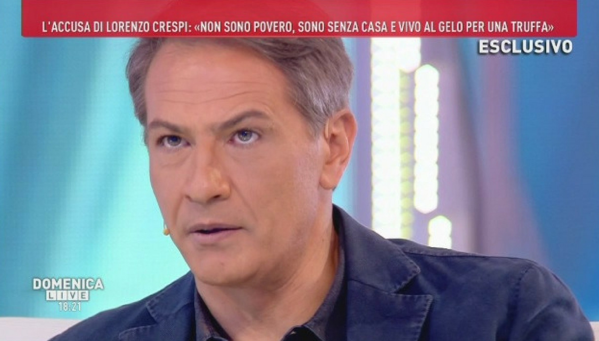 Lorenzo Crespi a Domenica Live: “Non sono povero, è un complotto”