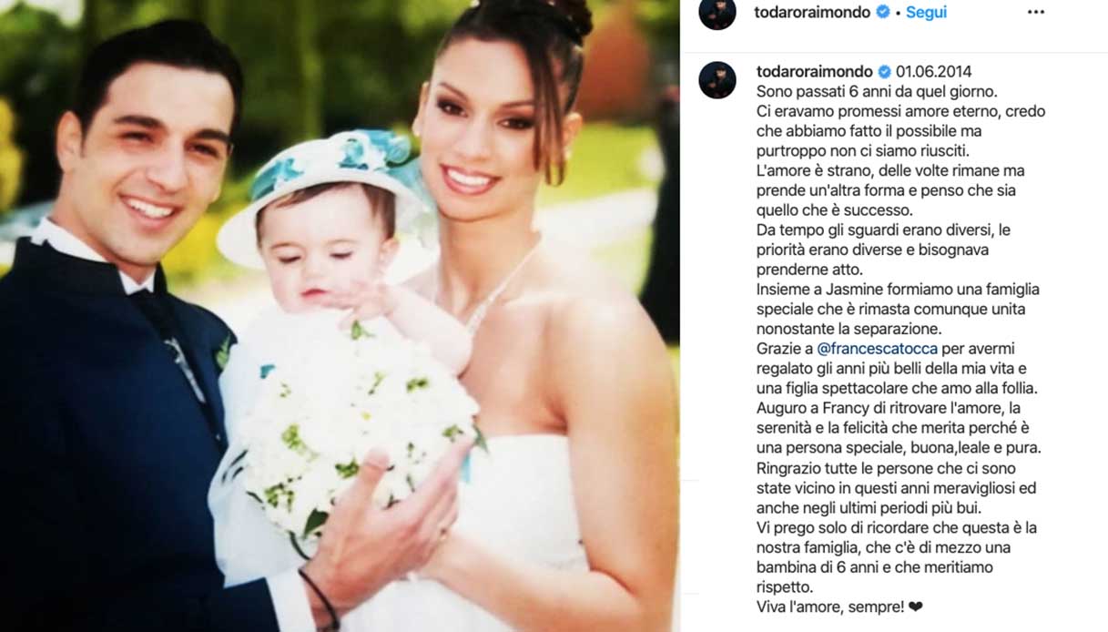 Raimondo Todaro, il post su Instagram