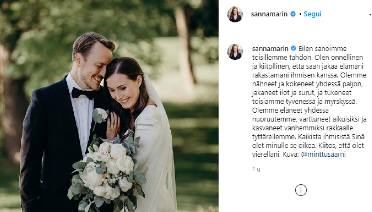 Sanna Marin e il marito