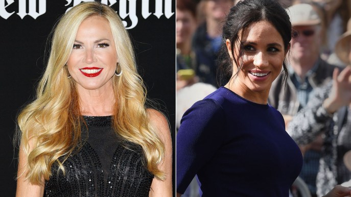 Federica Panicucci come Meghan Markle: splendida coi pantaloni in pelle