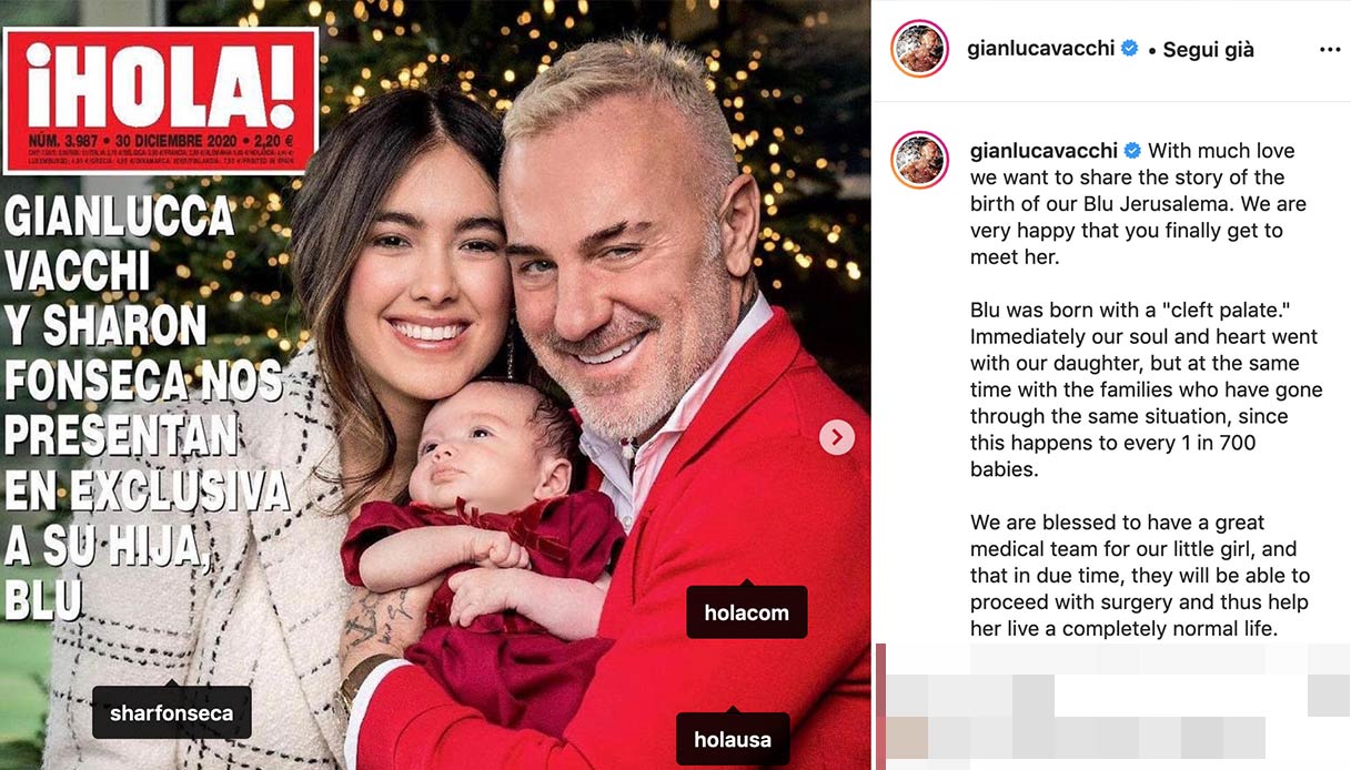 Gianluca Vacchi con Sharon Fonseca e la figlia