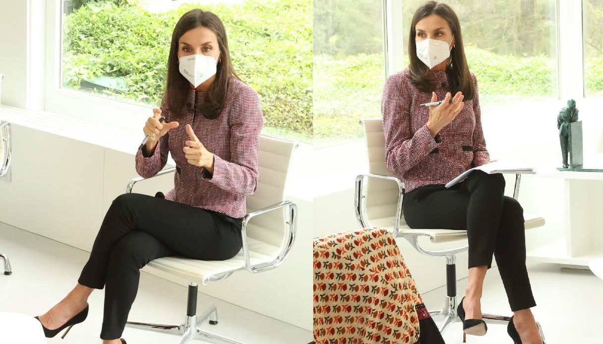 Letizia di Spagna, il look da lavoro