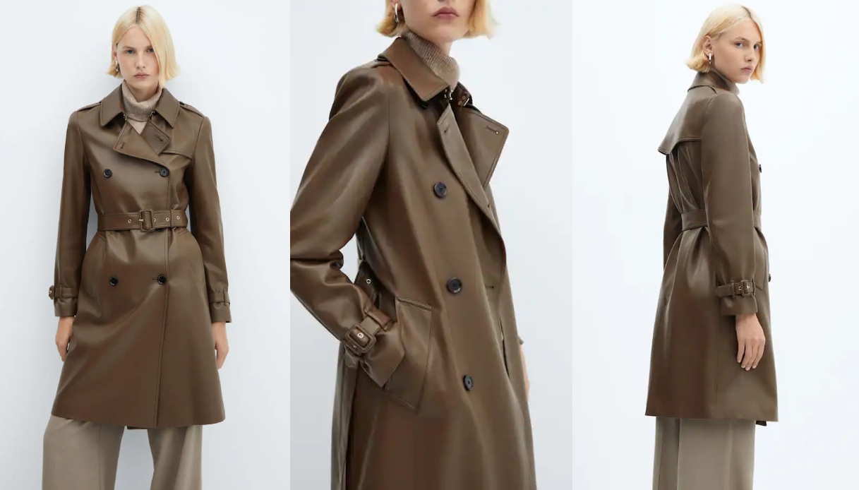 Trench similpelle Mango