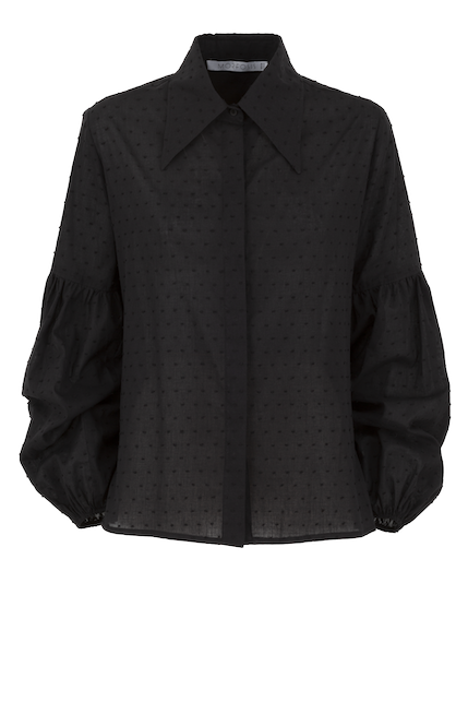 camicia a pois trasparenti