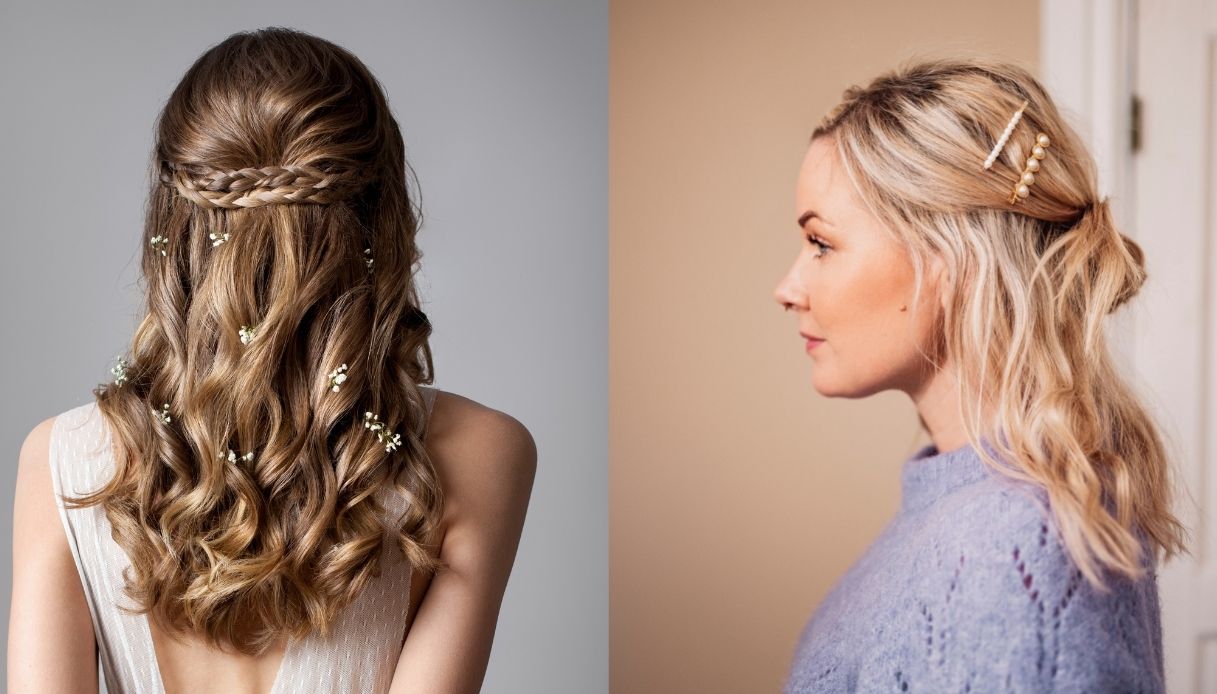 half updo con accessorio elegante