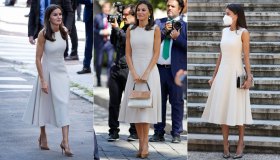 Letizia di Spagna, il look avorio che ha riciclato 4 volte