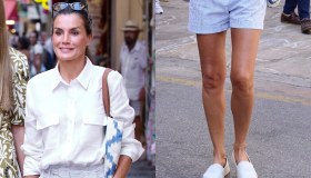 Letizia di Spagna osa (ancora): gambe nude con gli shorts da 10 euro