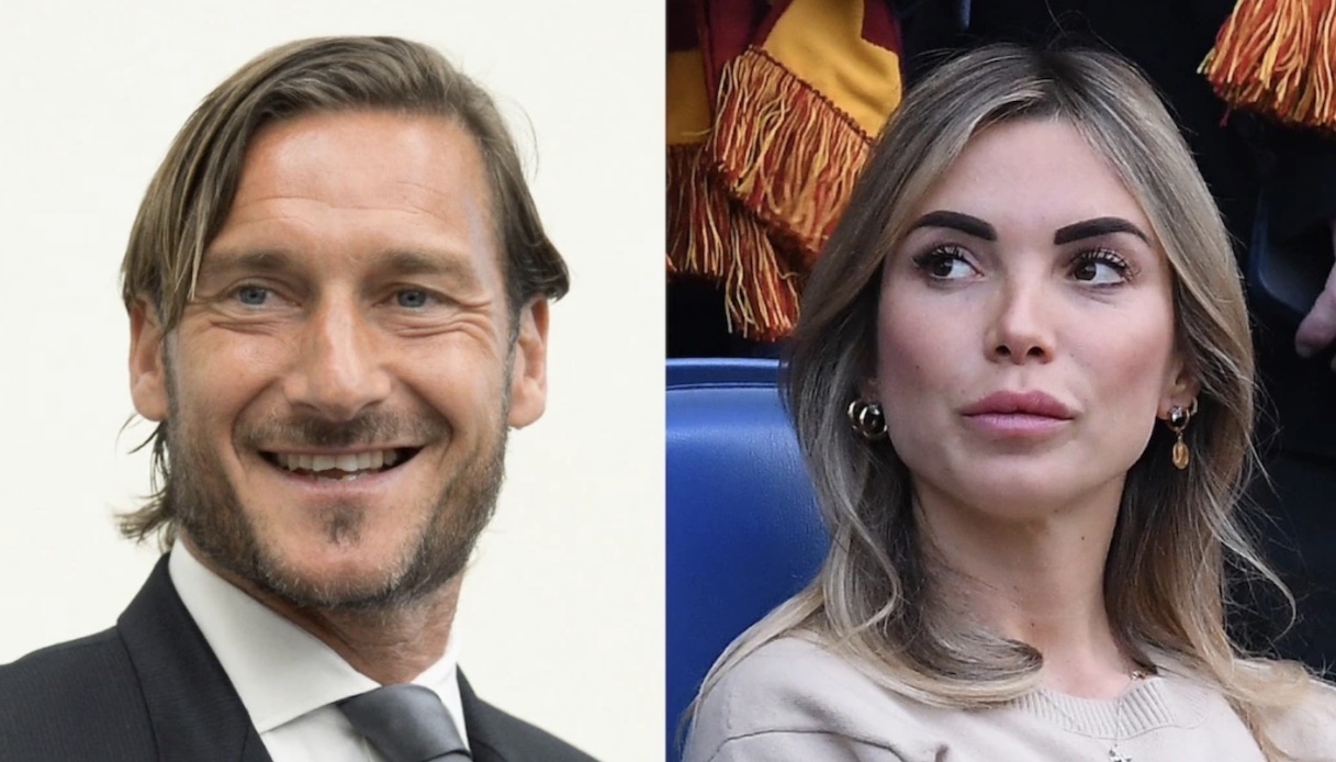 Francesco Totti con Noemi Bocchi a Trigoria per la partita di suo figlio Cristian