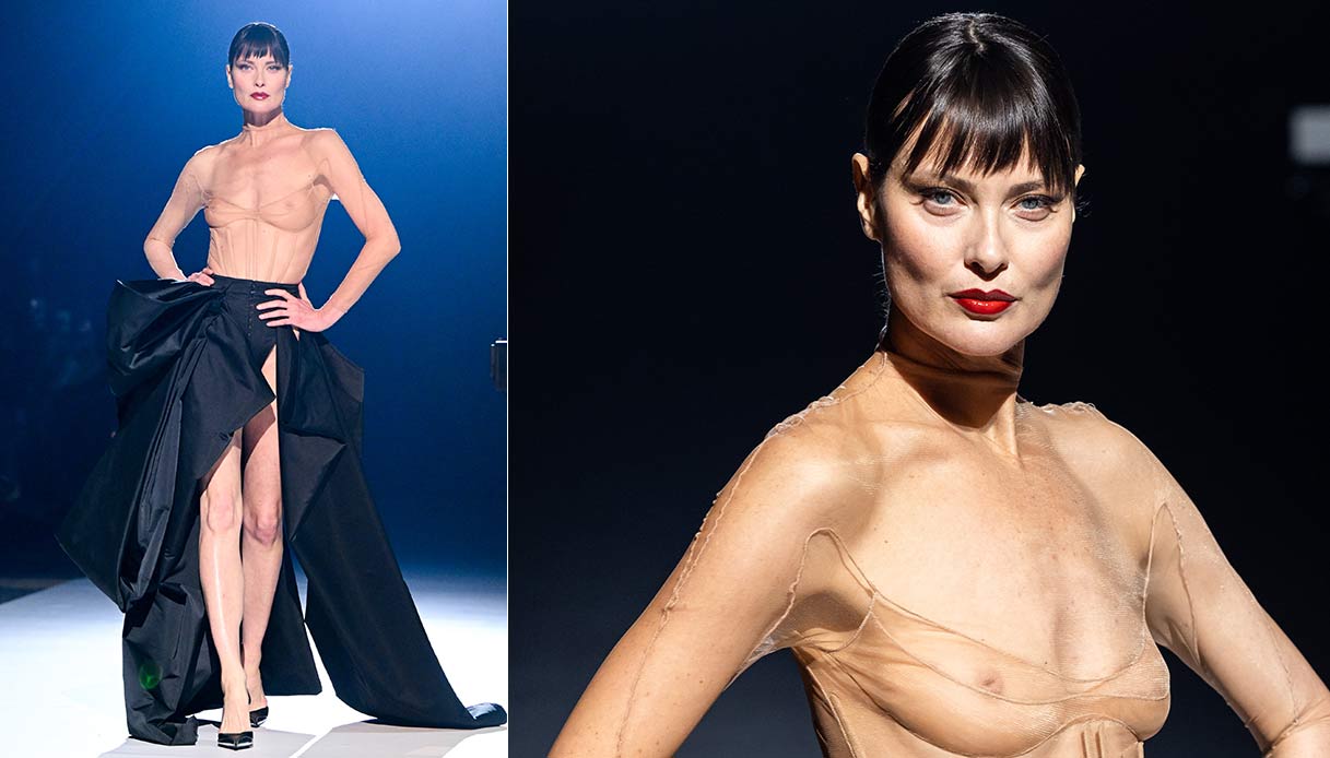 Shalom Harlow per Mugler alla Paris Fashion Week Haute Couture Spring Summer 2023