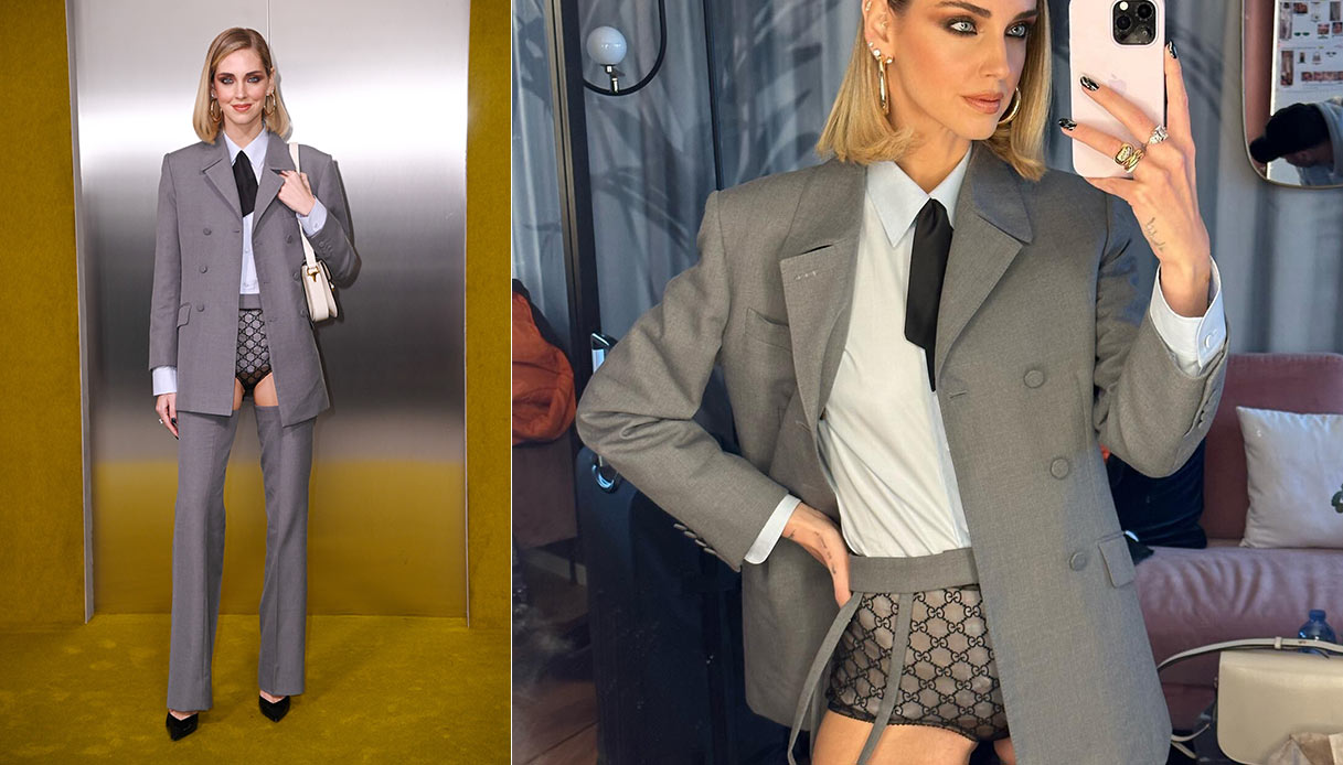 Chiara Ferragni, il look alla sfilata Gucci della Milan Fashion Week