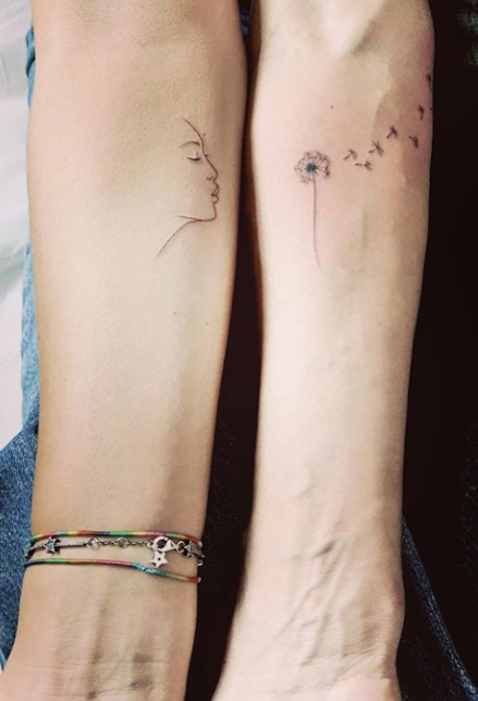 Tatuaggio Ambra Angiolini e figlia