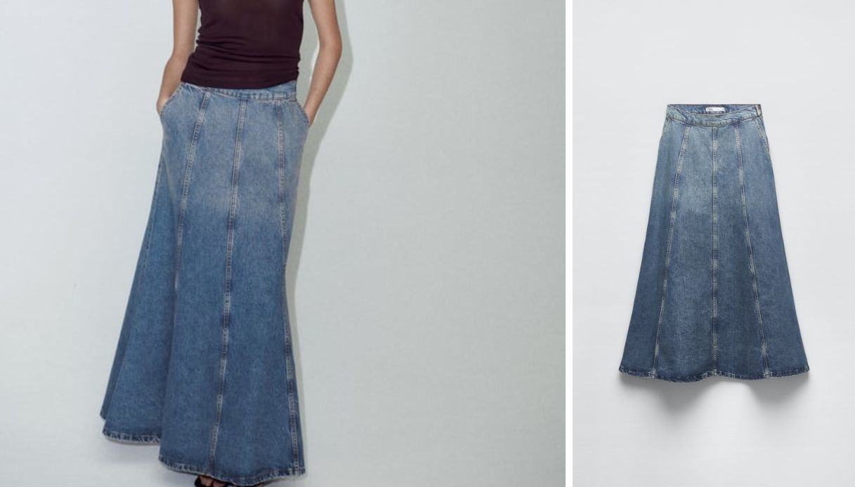 Gonna lunga in denim