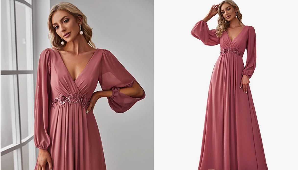 abito rosa scuro curvy