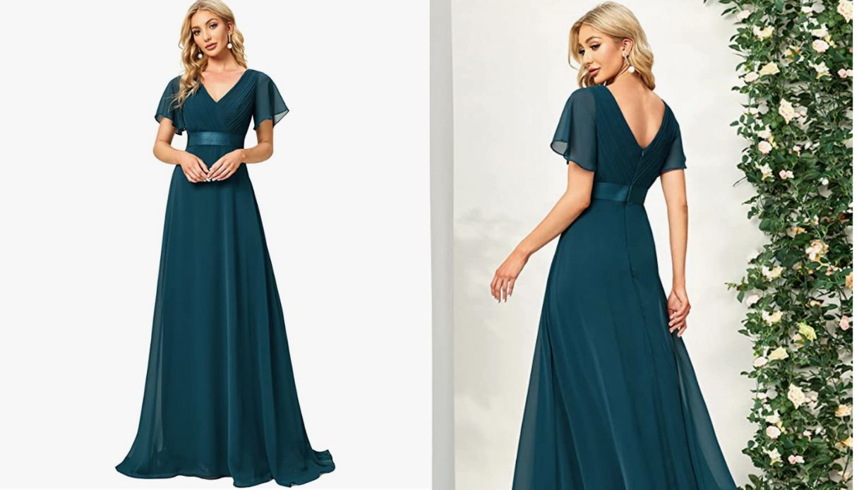 abito verde scuro curvy