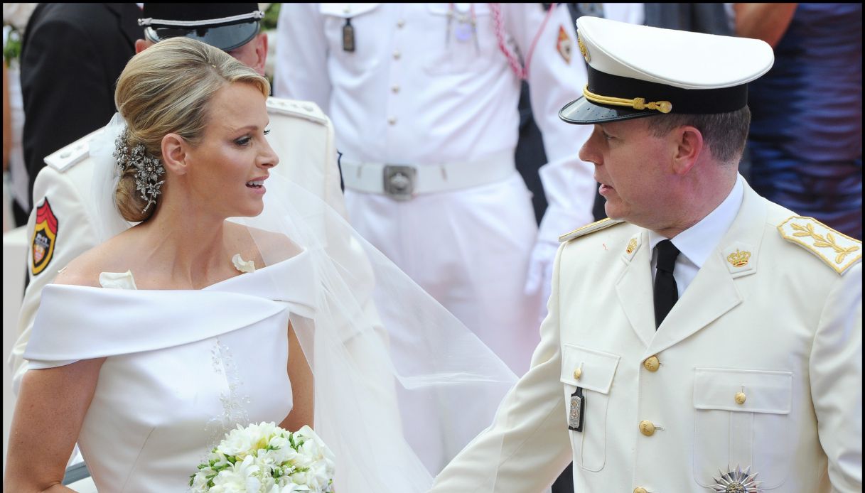 Alberto e Charlene il giorno del loro matrimonio religioso