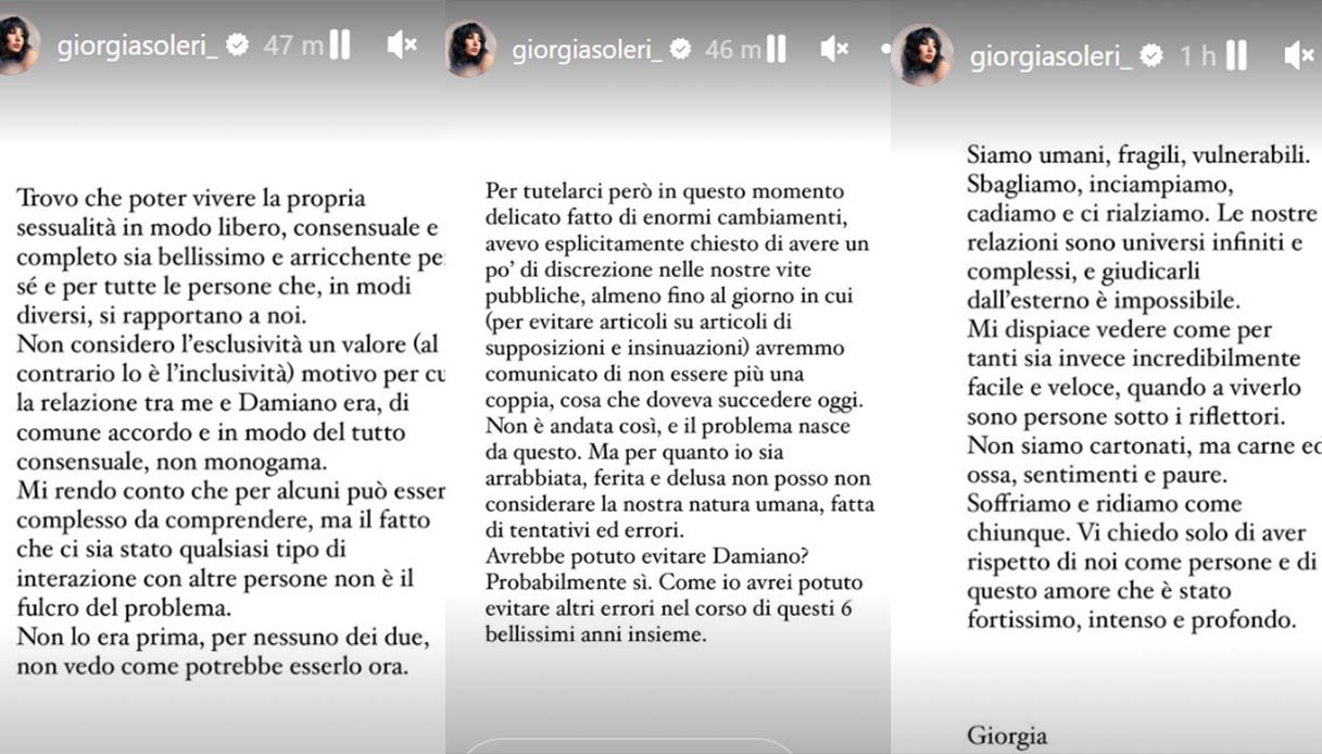 Giorgia Soleri: la sua risposta al tradimento di Damiano