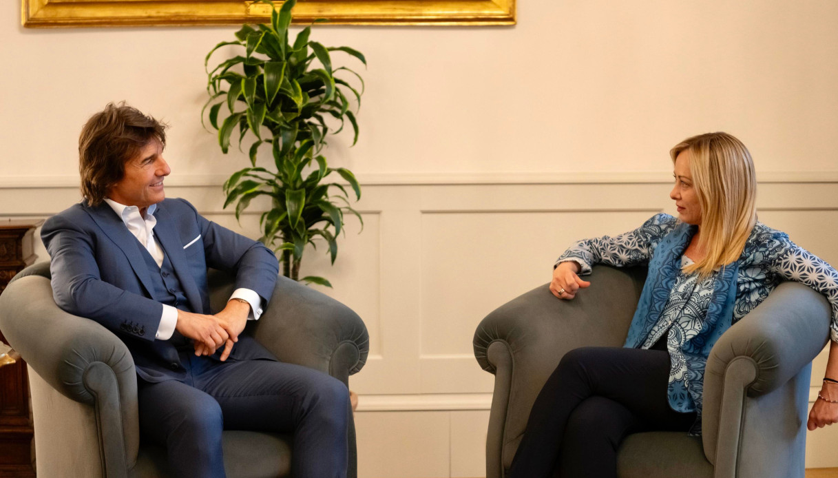 Giorgia Meloni e Tom Cruise a Palazzo Chigi