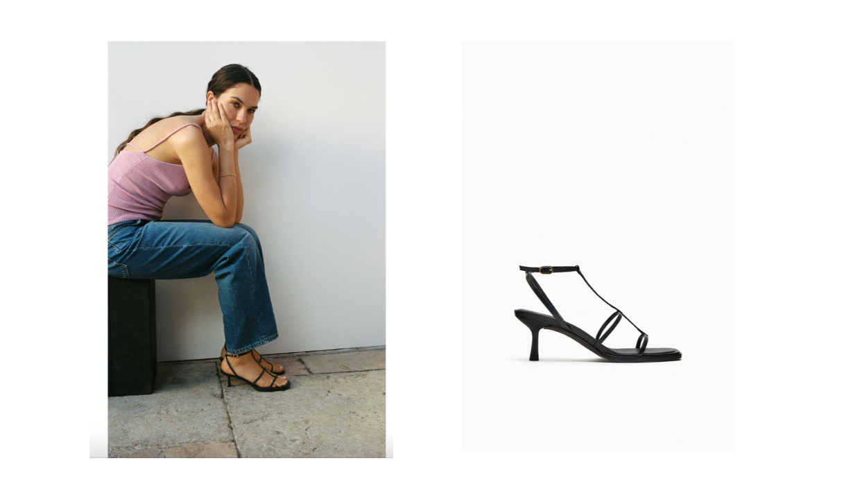 Zara sandalo nero minimal