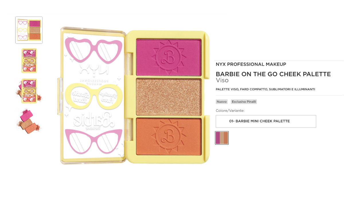NYX PROFESSIONAL MAKE UP Barbie on the go cheek palette by Pinalli