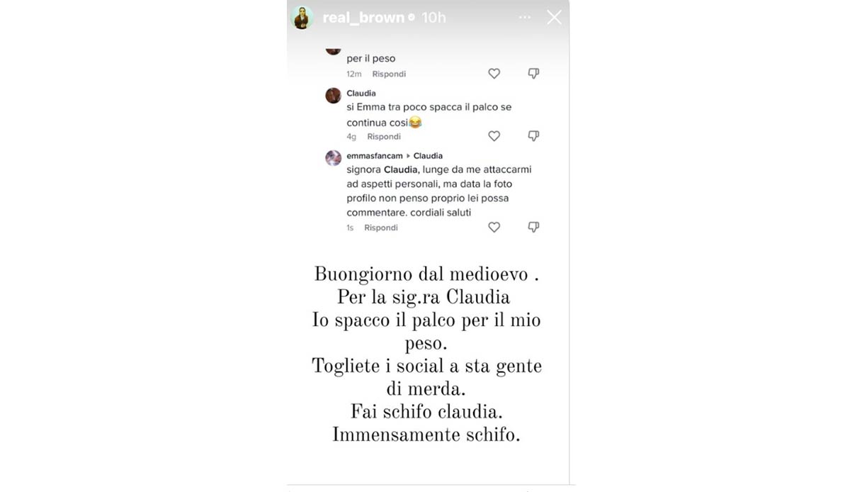Il post di Emma Marrone contro la hater