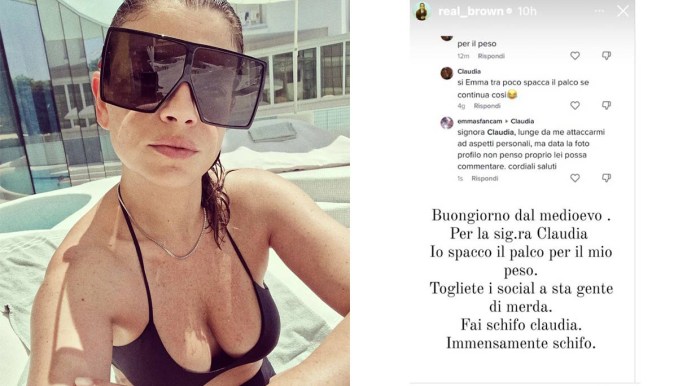 Emma: “Io spacco il palco per il peso. Togliete i social a ste m***”
