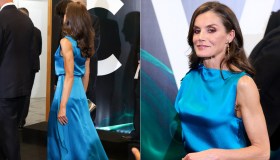 Letizia di Spagna al gala del giornalismo: outfit push up in dettaglio