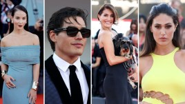 Festival di Venezia 2023, Caterina Murino sul red carpet col bassotto. Tutti i look