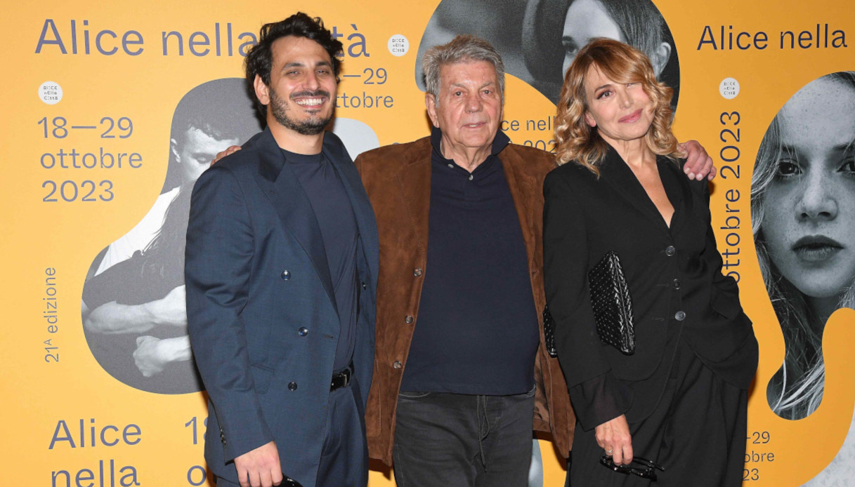 Barbara D'Urso con il figlio Emanuele e suo padre Mauro Berardi