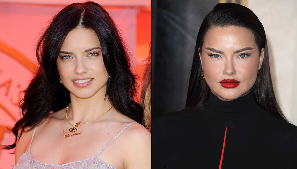 Adriana Lima nel 2011 e nel 2023