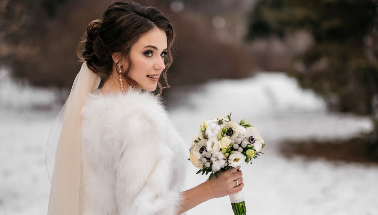Una sposa con la pelliccia