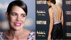 Charlotte Casiraghi, l’abito da sera con camelie nel dettaglio