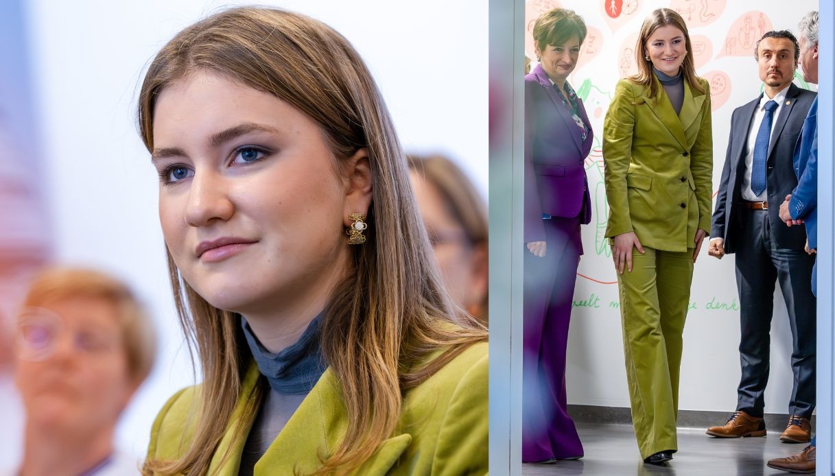 Elisabetta del Belgio, il look per la visita all'Ospedale