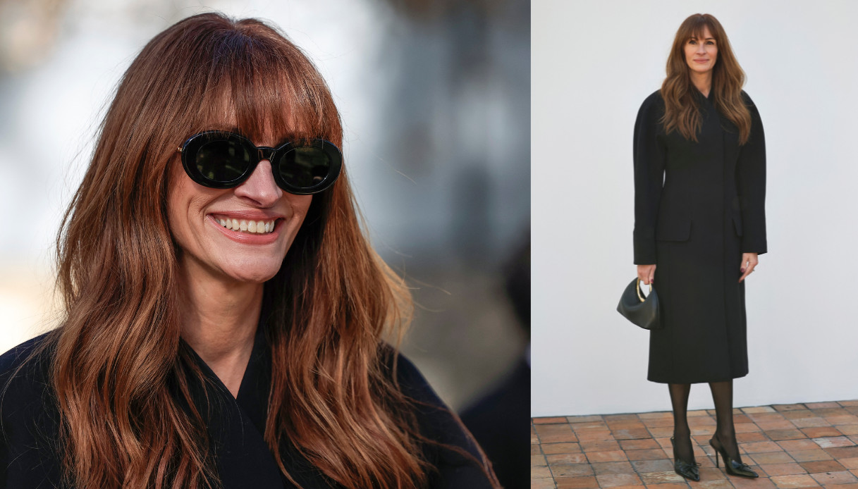 Quando arriva lei, tutto il resto scompare. È magnetico il sorriso di Julia Roberts, unico protagonista mentre il resto del volto era celato dalla nuova frangetta e occhiali da sole. Ospite di Jacquemus, la diva ha scelto un outfit dello stilista, con una blazer oversize ma ben strutturato indossato come abito. Ultimo esempio della rinnovata passione per la moda dell’attrice.