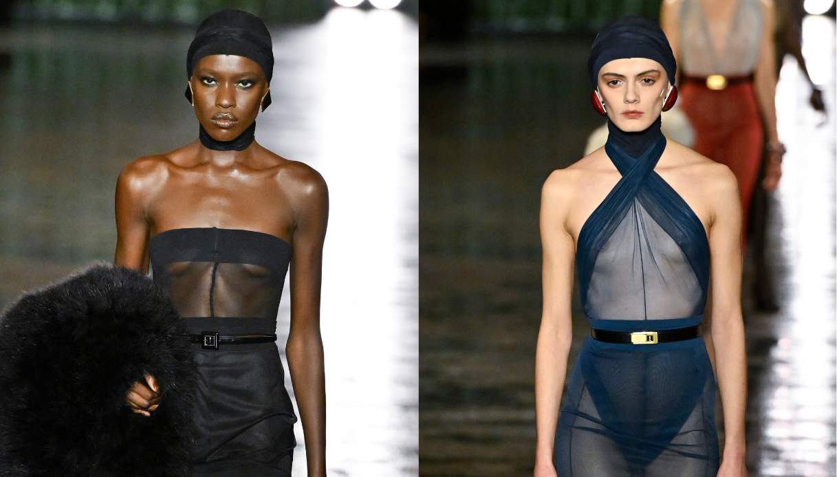 Paris Fashion Week 2024, abiti trasparenti di Sant Laurent: “Niente è più bello di un corpo nudo”