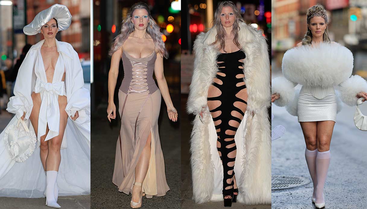 New York Fashion Week, i (soliti) look assurdi di Julia Fox
