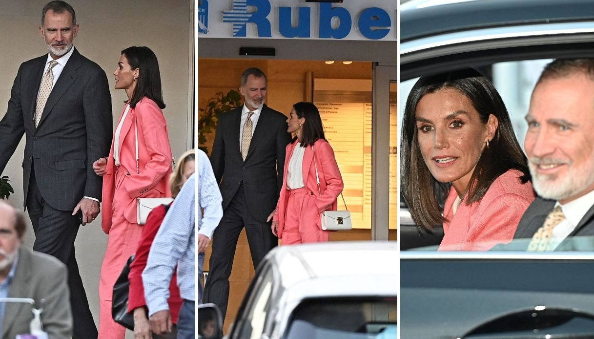 Felipe e Letizia fuori la Clinica Ruber Internacional di Madrid
