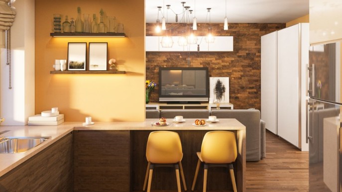 Cucina energica, come arredarla con le tonalità del giallo