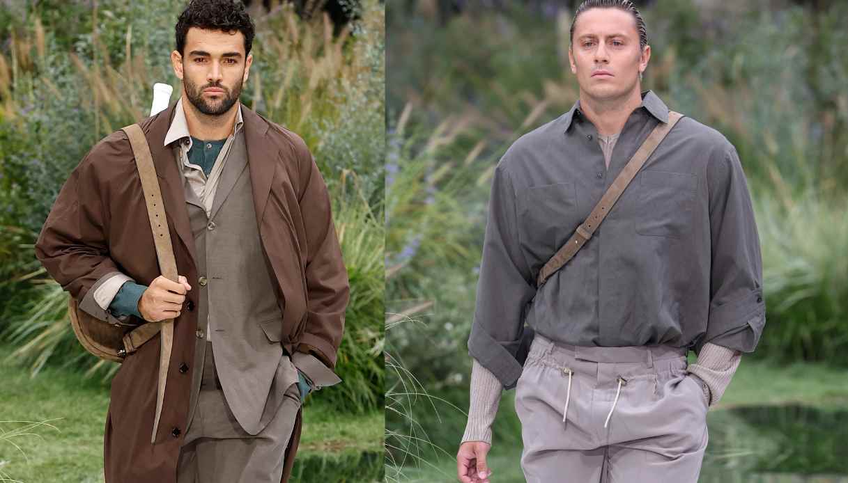 Matteo Berrettini e Nicolò Martinenghi modelli per un giorno, in passerella alla Milano Fashion Week