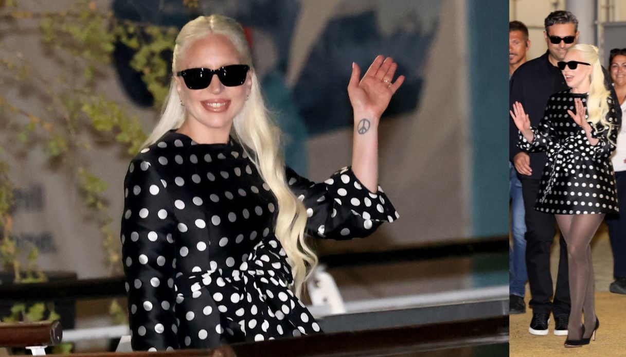 Lady Gaga, il look per l'arrivo a Venezia