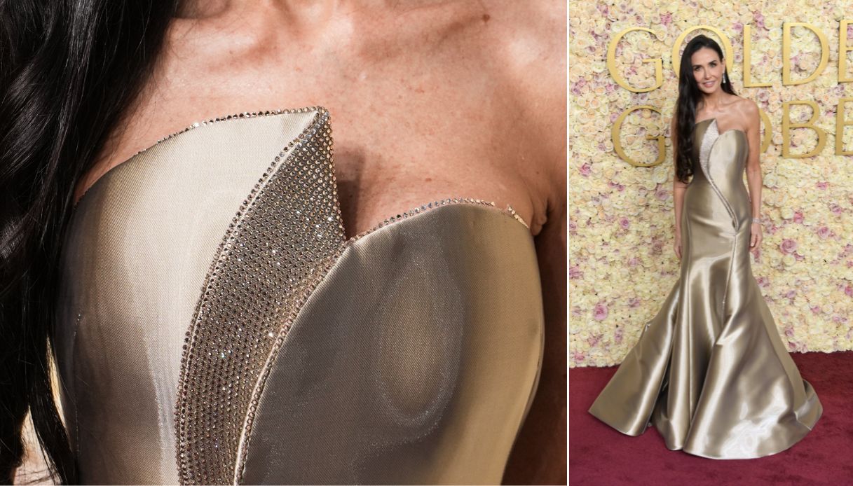 Demi Moore ha trionfato ai Golden Globes 2025 dove ha ottenuto il premio come miglior attrice protagonista per il suo ruolo centrale in The Substance. Per ritirare l'ambito riconoscimento l'attrice ha scelto un look da vera diva, scegliendo, ancora una volta, di mostrare le sue linee perfette con un abito con taglio a sirena. La star del cinema ha indossato un vestito color oro di Giorgio Armani che accompagnava le sue forme nella parte superiore e si apriva in quella inferiore. La parte più sorprendente dell'abito era la scollatura, che ricordava la forma dei petali dei fiori ed era adornata da ricami brillanti in tinta.