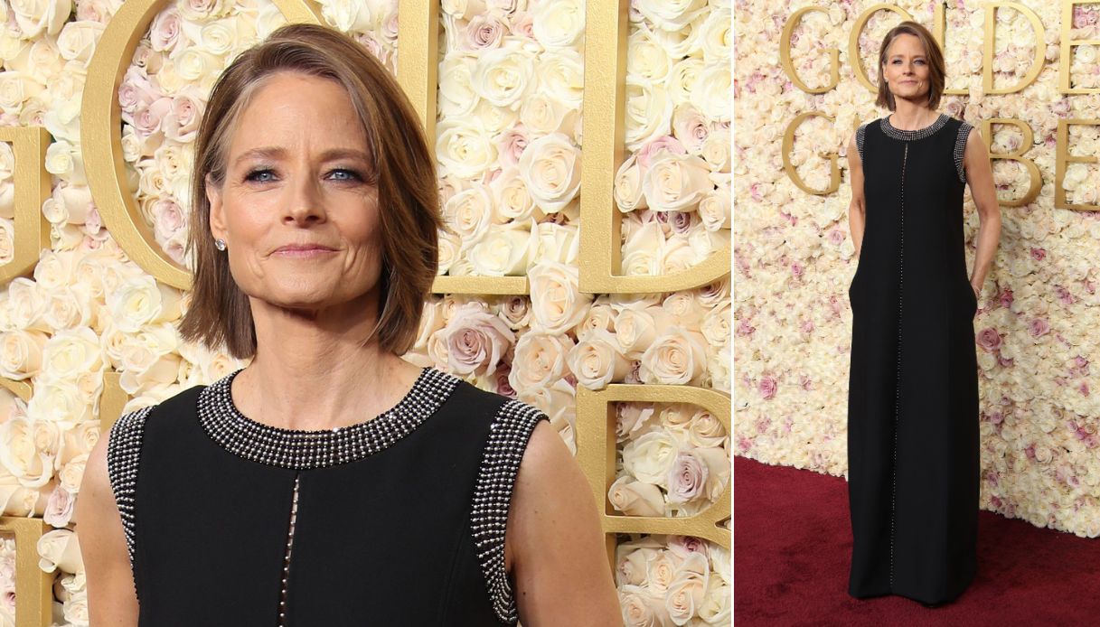 Tra tanti abiti brillanti, Jodie Foster ha scelto di puntare tutto sulla semplicità con un vestito dritto nero con le tasche, impreziosito solo da alcune applicazioni argento intorno alle maniche e alla scollatura rotonda. Una scelta controcorrente ma che non l'ha fatta sfigurare, visto che l'attrice è apparsa comunque bellissima e molto chic.