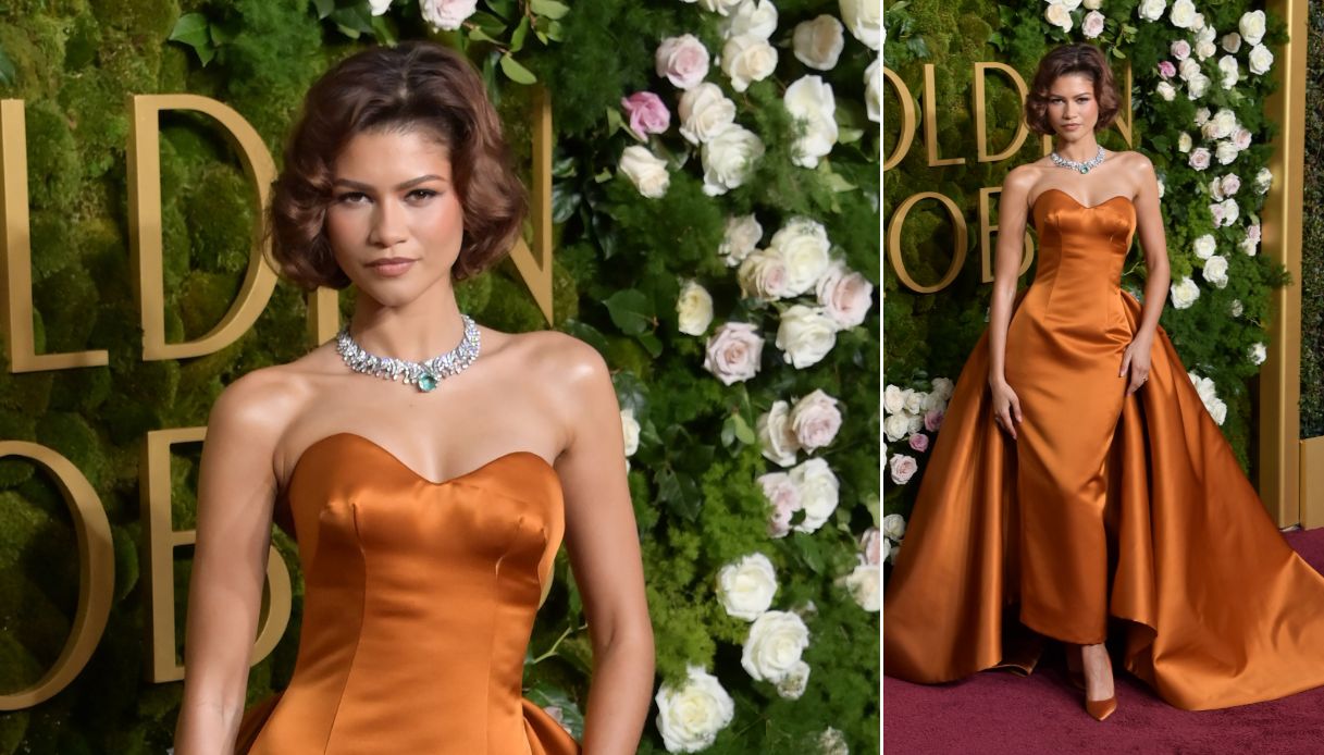 Se Demi Moore ha deciso di vestirsi di oro, Zendaya ha osato con il color bronzo, vincendo la sfida. D'altronde la giovane e bella attrice ha sempre saputo osare nei look, scegliendo colori e tagli originali, senza mai perdere di vista l'eleganza e così è stato anche questa volta. La fidanzata di Tom Holland, infatti, ha scelto di percorrere il red carpet dell'importante manifestazione con una creazione di Louis Vuitton dal taglio retrò. Il vestito, infatti, ricordava la moda degli anni 50', scendendo dritto fino alle sue caviglie e presentando uno strascico molto ampio nello stesso tessuto, che partiva dal suo punto vita. In tema anche l'acconciatura scelta dalla star del cinema, visto che la sua chioma era modellata in boccoli. Punto focale di tutto l'outfit il collier da mille e una notte in diamanti con pietra verde centrale, ma un altro gioiello ha catturato l'attenzione di tutti: il solitario all'anulare.